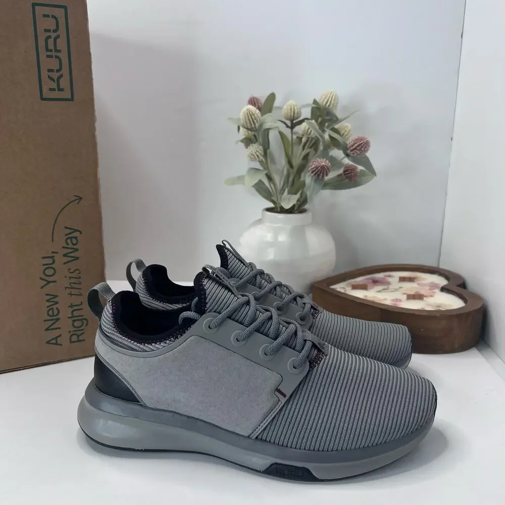 Kuru Atom Walking Comfort Sneaker Storm Gray/Black Men 8 W NWB Plantar Fasciitis